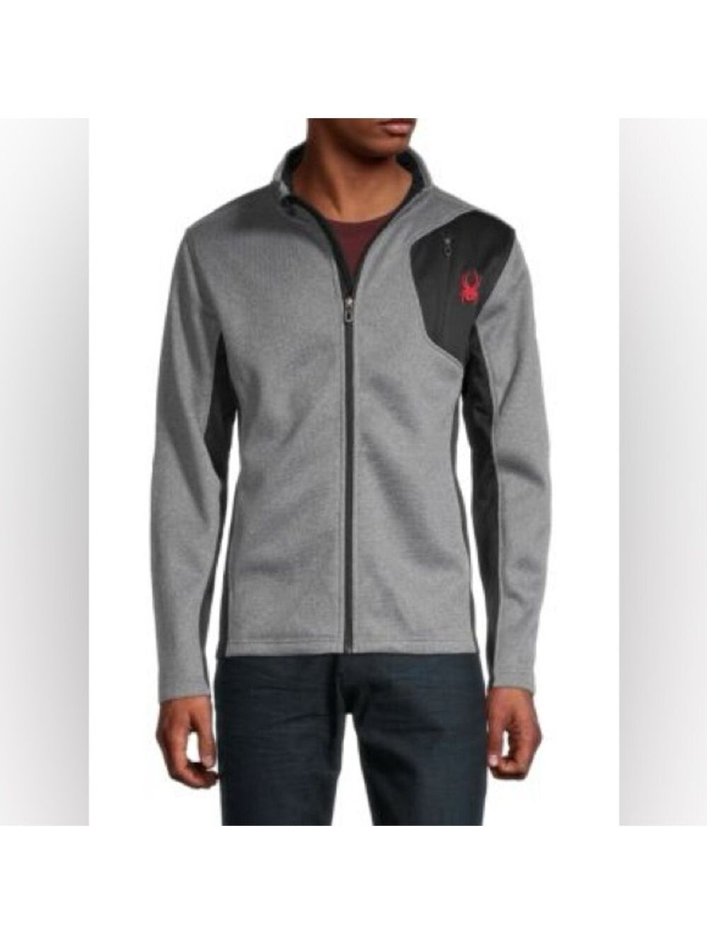 Spyder Raider Full Zip Fleece-Lined Jacket Men’s XL Pocket Front Waffle-Knit